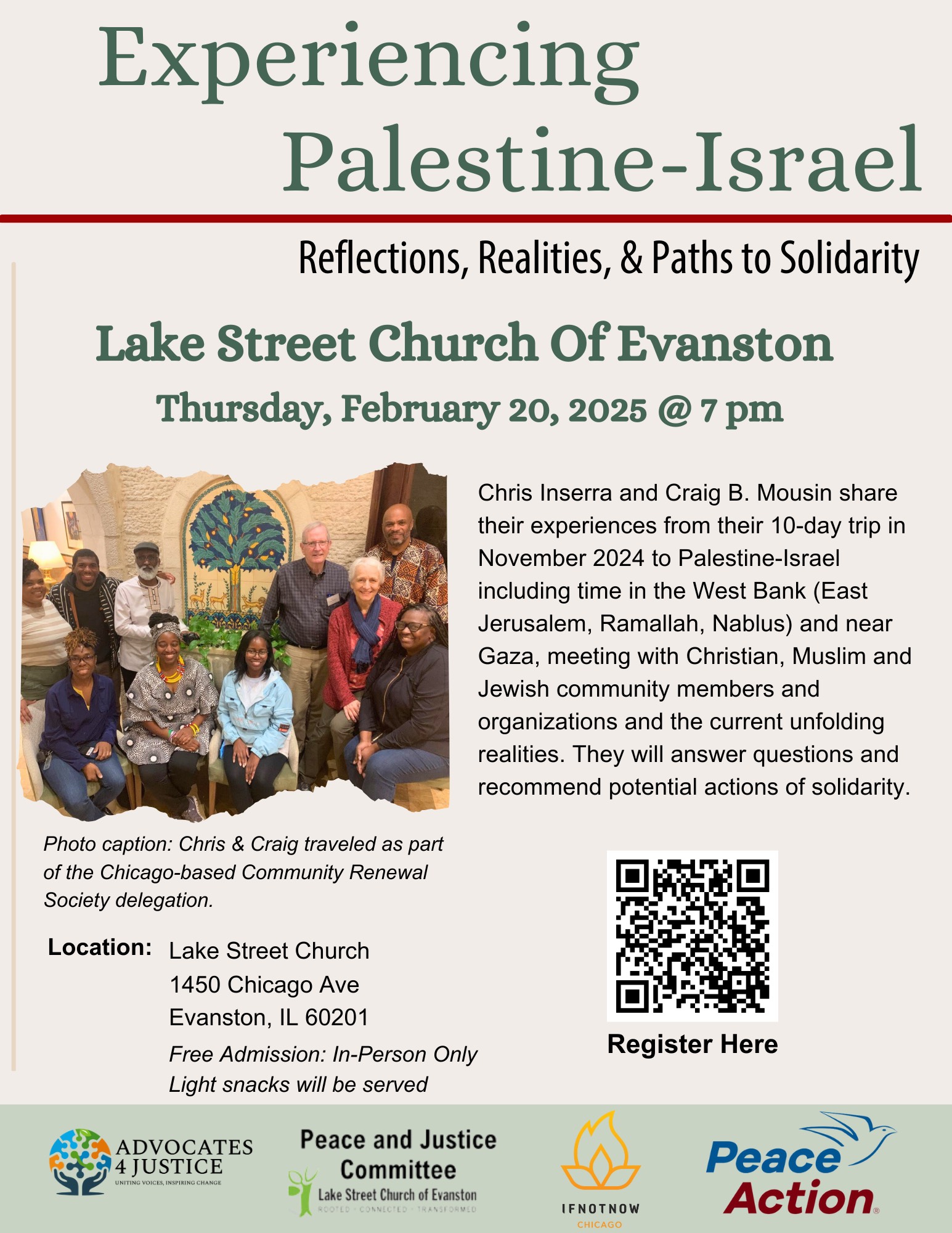 Experiencing Palestine-Israel: Reflections, Realities, and Paths to Solidarity