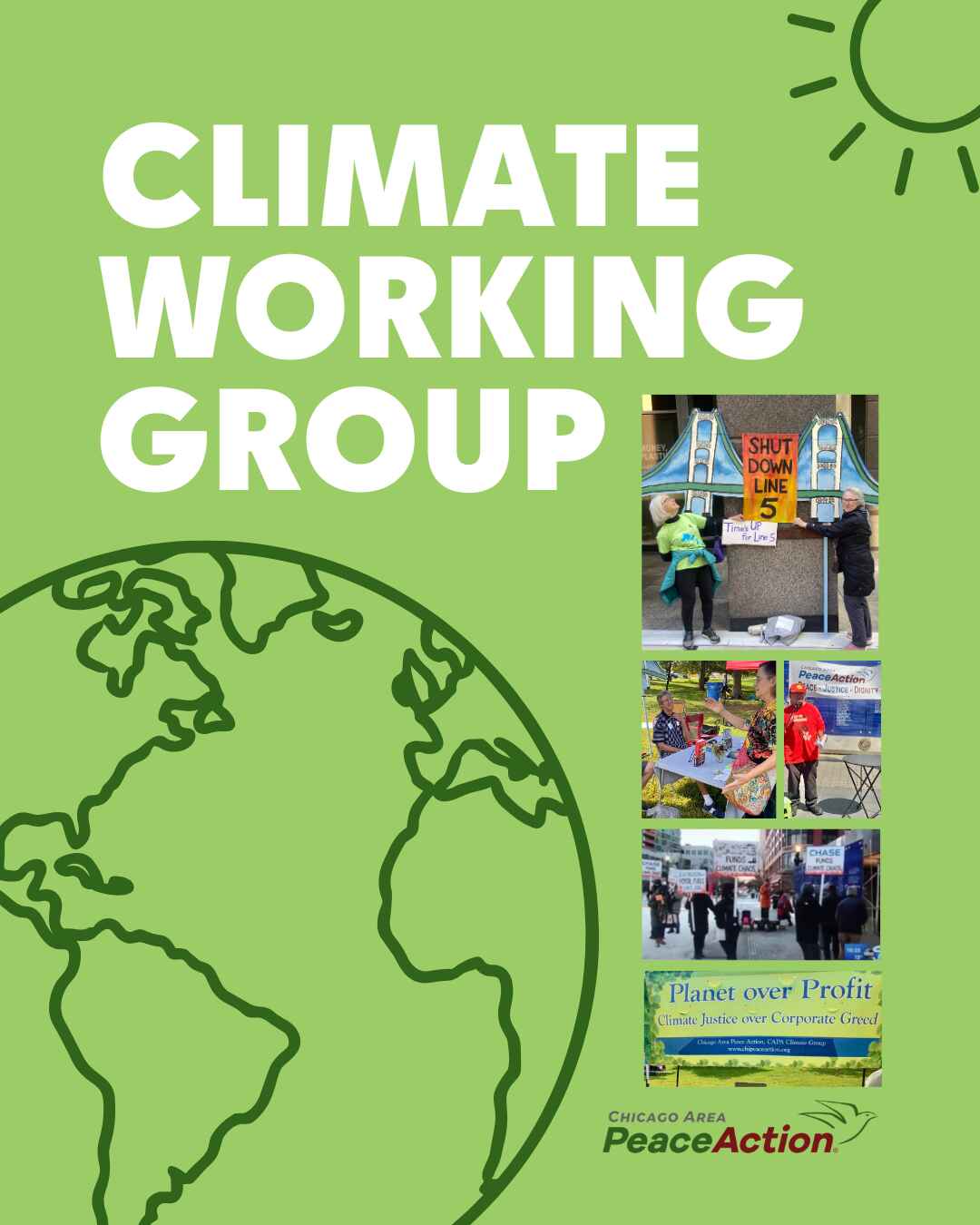CAPA Climate Working Group, with photos from Line 5 and Planet over Profit actions